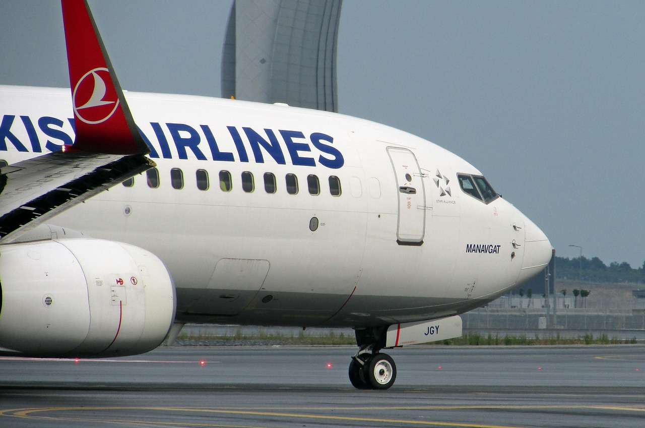 Un avion de Turkish Airlines stationné sur le tarmac de l'aéroport d'Istanbul.